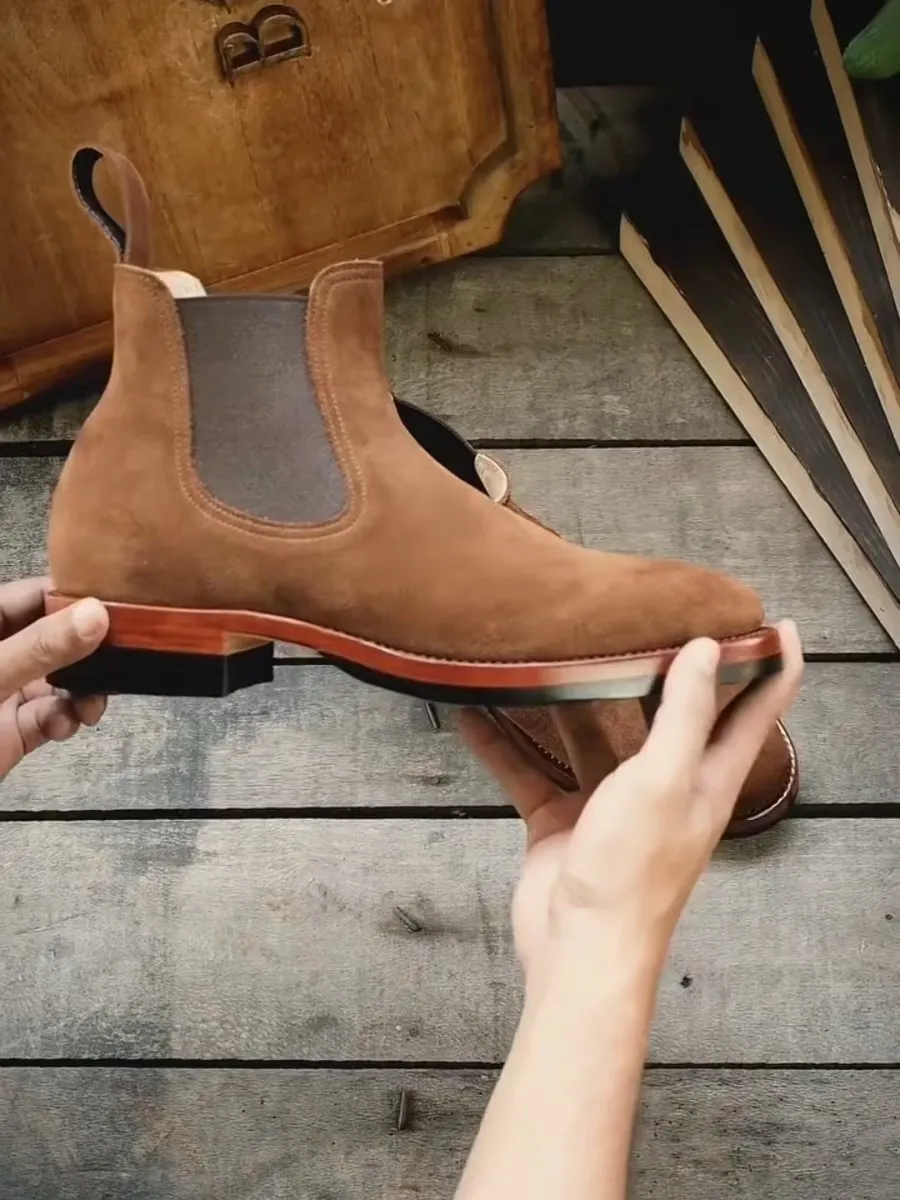 Handmade Classic Men's Leather Chelsea Boots