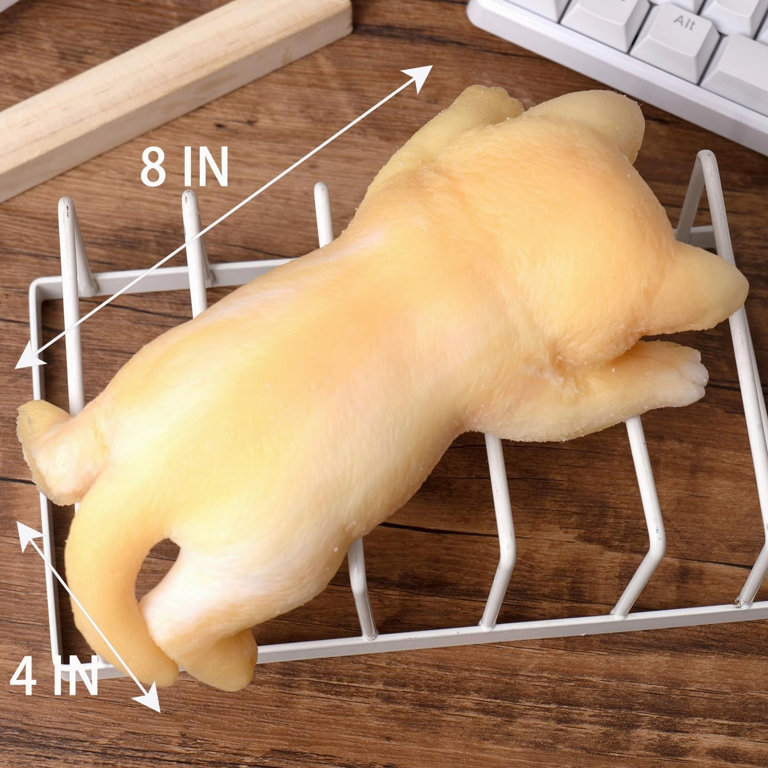 Handmade Squishy Toys Cute Cat Squeeze Toy No Odor Silicone Simulation Cats Doll Toys Cute Kitty Squishy Stress Relidf Toy (Yellow)