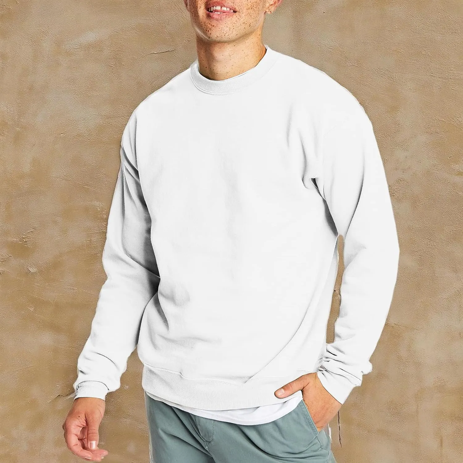 Hanes Men's EcoSmart Fleece, Pullover Crewneck Sweatshirt, 1 or 2 Pack