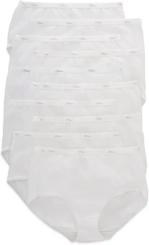 Hanes Women's Cotton Brief Value Pack, 10-Pack, Assorted Brief Underwear (Colors May Vary)