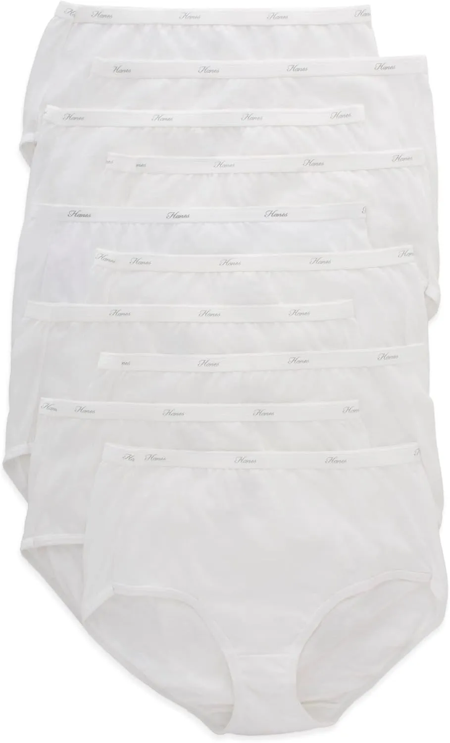 Hanes Women's Cotton Brief Value Pack, 10-Pack, Assorted Brief Underwear (Colors May Vary)