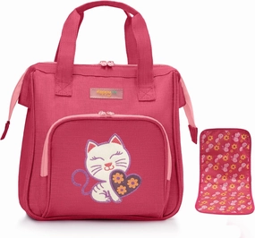 HappyVk- Baby Doll Diaper Bag with Doll Changing Pad- Handbag for Girls- Cat Luminous Embroidery