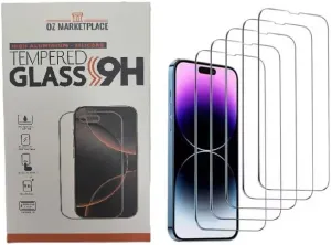 HD CLEAR [5 Pack] Aluminium-Silicone 9H Tempered Glass Screen Protectors for iPhone 14 Pro Max - [3 Pack   2 Bonus] Military Grade Alu-Sil Cover Film