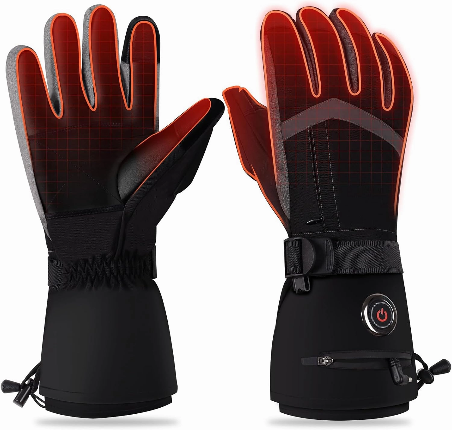 Heated Gloves for Men Women, 2024 New Upgrade Rechargeable 6000mAh Heated Gloves, Touchscreen Cycing Hiking Gloves