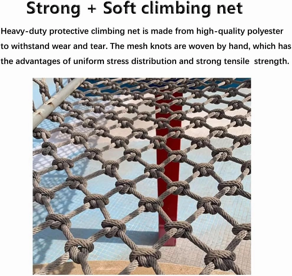 Heavy Duty Climbing Cargo Net, Nylon Child Safety Net Playground Net, Obstacle Training Rope Ladder Swing for Adults