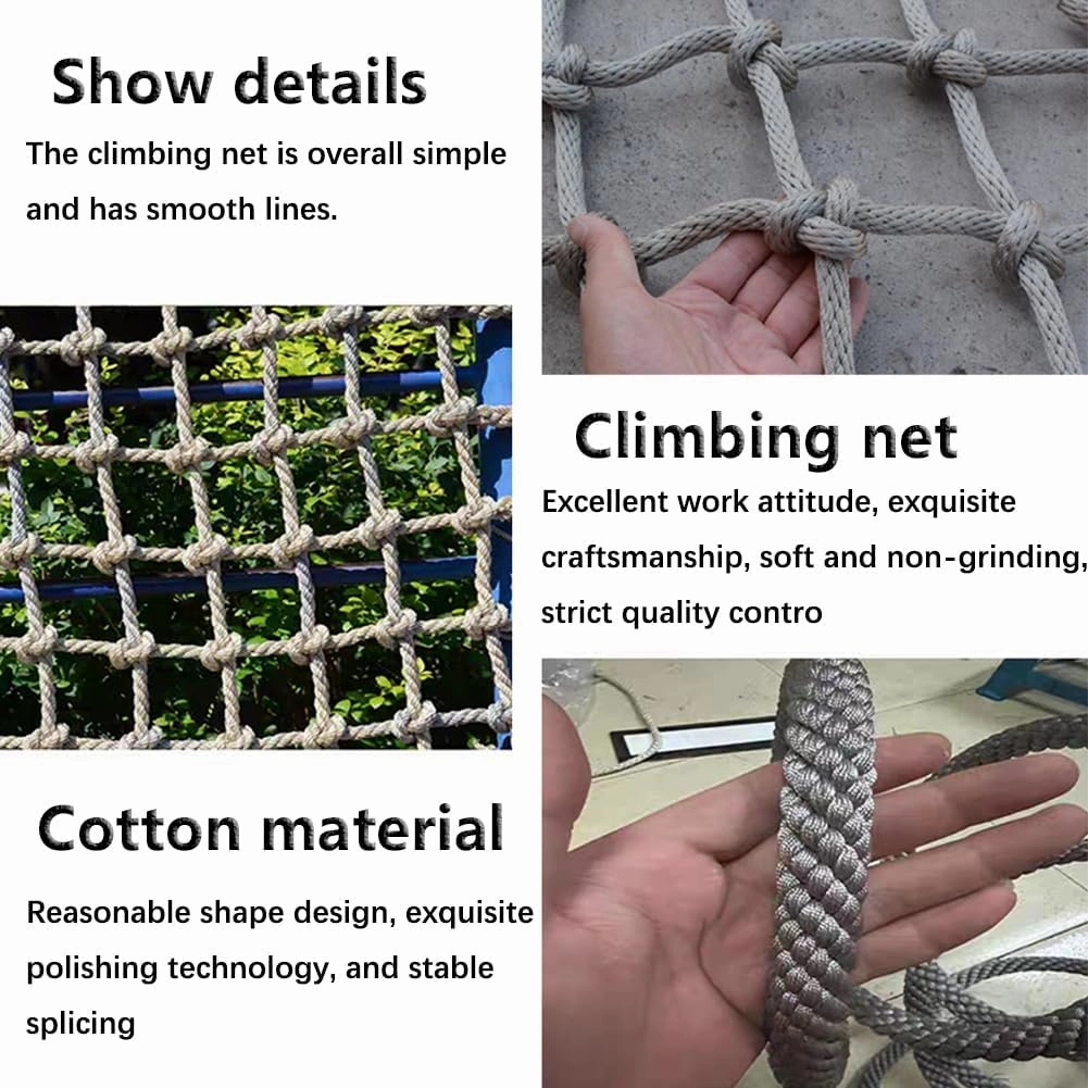 Heavy Duty Climbing Cargo Net, Nylon Child Safety Net Playground Net, Obstacle Training Rope Ladder Swing for Adults