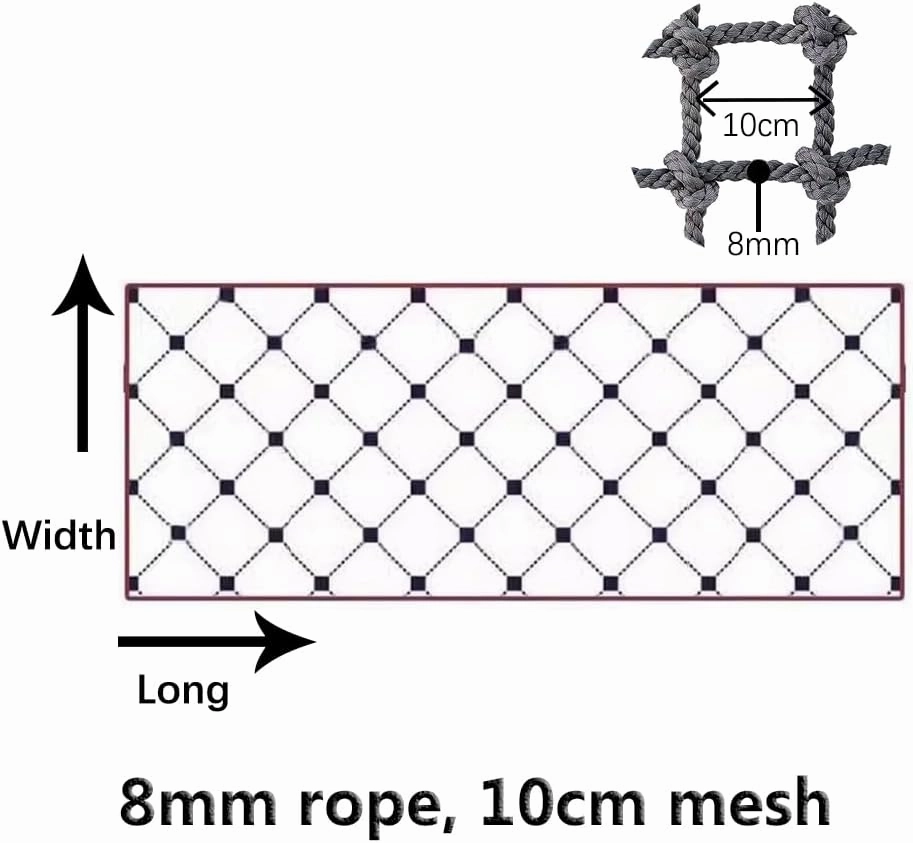 Heavy Duty Climbing Cargo Net, Nylon Child Safety Net Playground Net, Obstacle Training Rope Ladder Swing for Adults