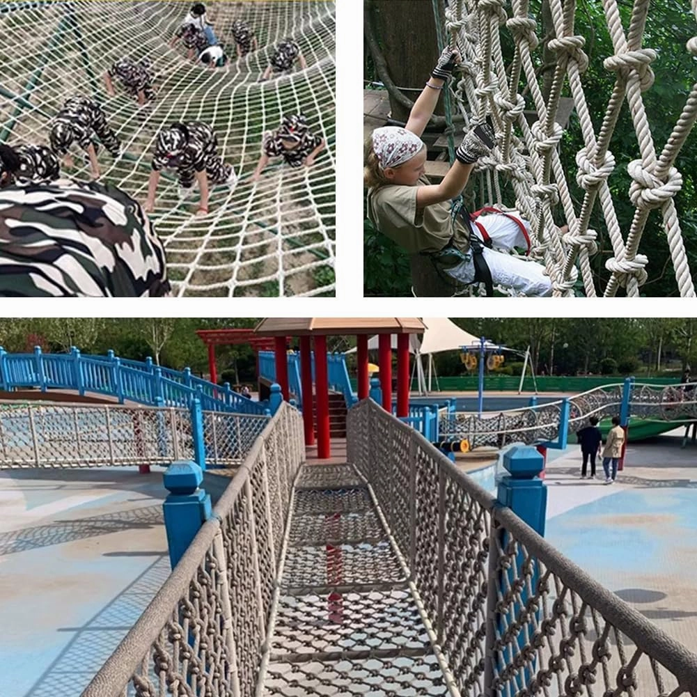 Heavy Duty Climbing Cargo Net, Nylon Child Safety Net Playground Net, Obstacle Training Rope Ladder Swing for Adults