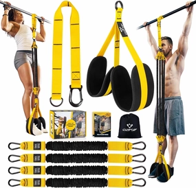 Heavy-Duty Pull Up Resistance Bands with Adjustable Resistance & Height, Dual Stable Foot Support Pedals, Assist Beginners in Pull Up Workout