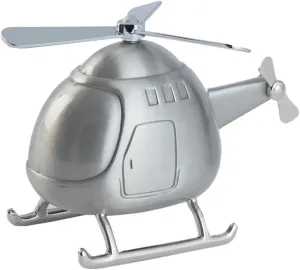 Helicopter Coin Bank Mini Piggy Bank for Cute Office Desktop Ornament Coin Saving Box for Boys and Adorable Saving Money Craft Silver