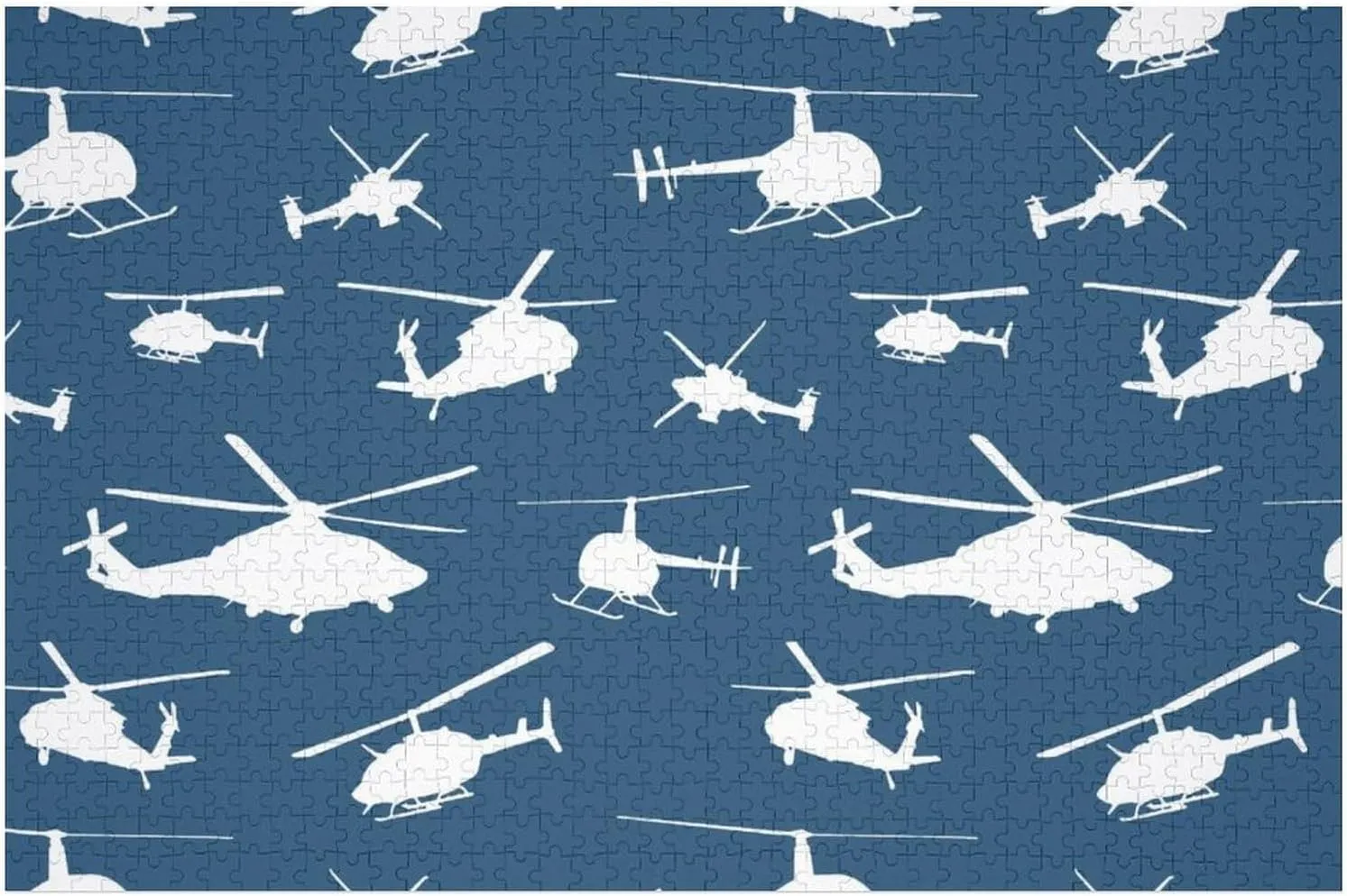 Helicopter Silhouettes Funny Jigsaw Puzzle Printed Wooden Puzzle Printed Pictures Wall Art Decor for Living Room Chrismtas Gifts