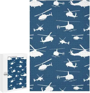 Helicopter Silhouettes Novelty Wooden Jigsaw Puzzle Printed Pictures Wall Art Decor for Living Room