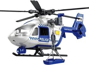 Helicopter Toy with Lights and Sound,Simulative Rescue Helicopter Vehicles Toys for Kids Aged 3 and Up,Pull-Back Propeller Army Toys Toddler Kids Boys Gifts (Police Helicopter)