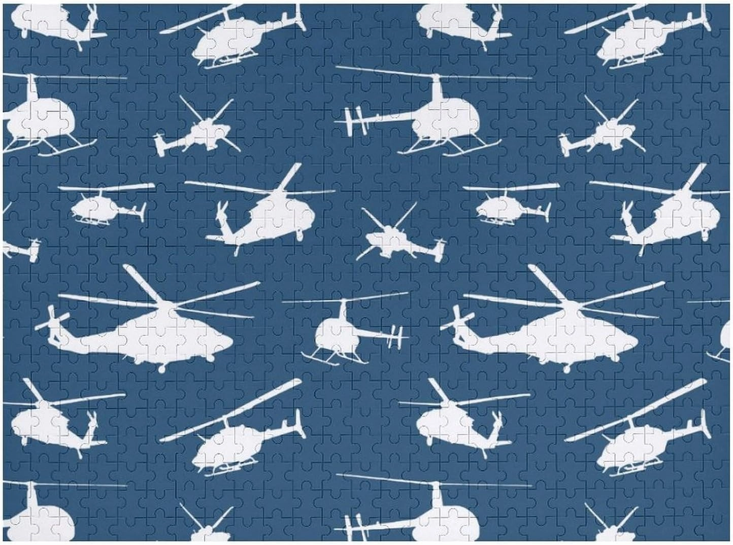 Helicopter Silhouettes Funny Jigsaw Puzzle Printed Wooden Puzzle Printed Pictures Wall Art Decor for Living Room Chrismtas Gifts