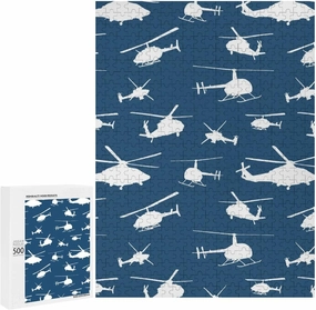 Helicopter Silhouettes Novelty Wooden Jigsaw Puzzle Printed Pictures Wall Art Decor for Living Room