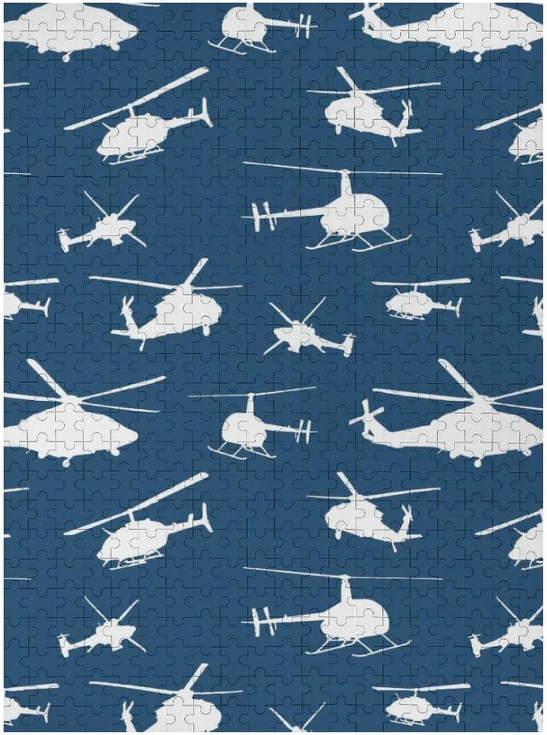 Helicopter Silhouettes Novelty Wooden Jigsaw Puzzle Printed Pictures Wall Art Decor for Living Room