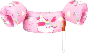HeySplash Kids Swimming Vest, Toddler Floaties Fit 20-50 Lbs, Puddle Kids Jumper with Adjustable Strap, Swim Jacket Water Wing Baby Arm Floats,Sea Beach Swimming Aid for 2-6 Years Girl,Pink Unicorn
