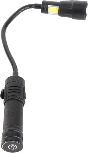 High Brightness Zoomable Flexible Flashlight with Magnetic Base & COB Side Light, for Auto Repair, Reading, and Camping