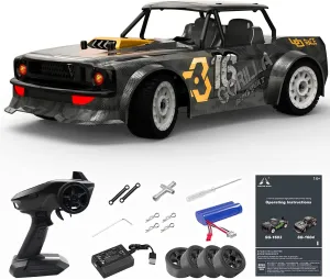 High Speed Fast RC Drift Car, 1/16 Scale 30KM/H 4X4 Monster Truck Vehicle with Lights for Kids & Adults