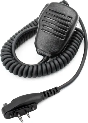 HM-158LA Compact Speaker Microphone Compatible for icom I IC-F1000 F2000 F3001 F4001 F3002 F4002 IC-V8 IC-V80 V86 radios with 2-pin screw down connector, revolving alligator clip, and 3.5mm Audio Jack