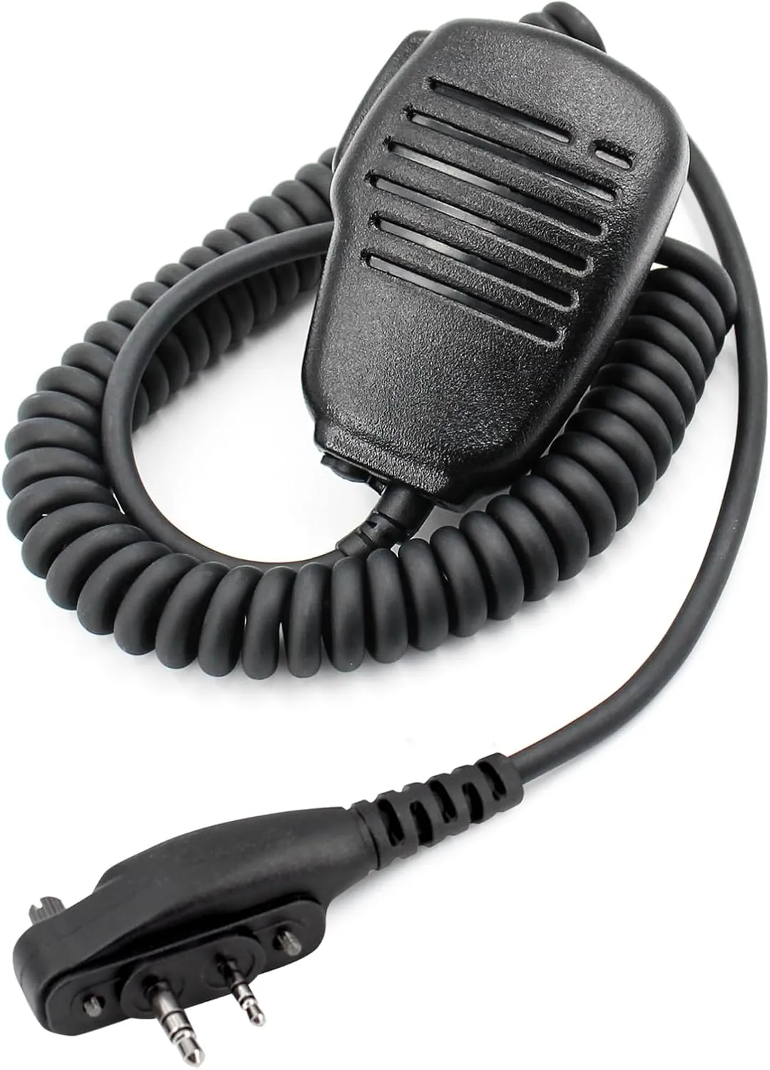 HM-158LA Compact Speaker Microphone Compatible for icom I IC-F1000 F2000 F3001 F4001 F3002 F4002 IC-V8 IC-V80 V86 radios with 2-pin screw down connector, revolving alligator clip, and 3.5mm Audio Jack