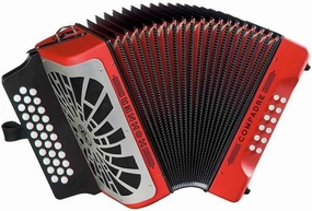 Hohner COGR-N Compadre GCF Accordion w/ Gig Bag and Strap - Red w/ Silver Grill