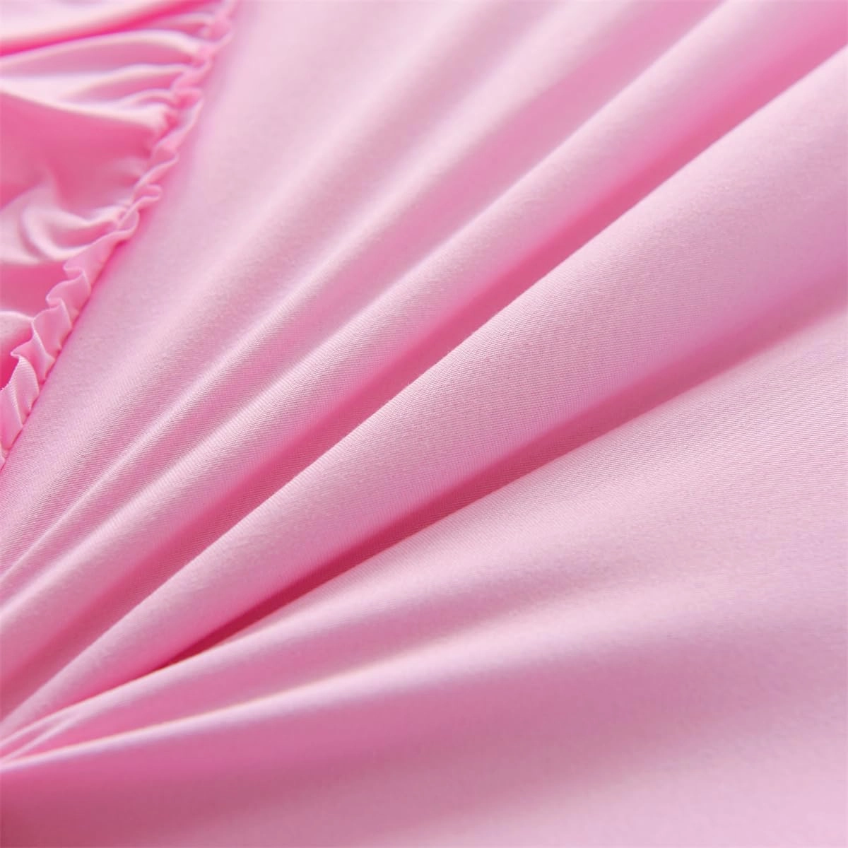 Holawakaka Pink Waterfall Ruffle Comforter Set Twin Size Multi-Layers Ruffled Shabby Chic 3PCS Bedding Set for Girls Women, Pink Twin