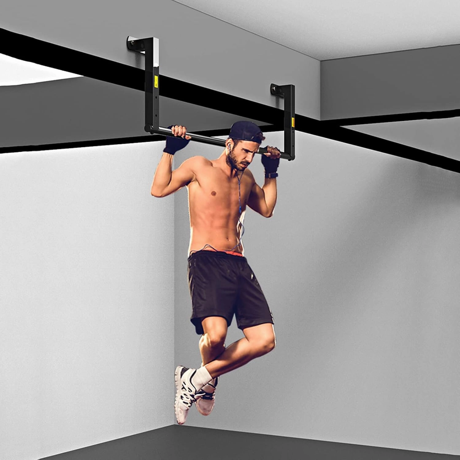 Home Beam Fitness Horizontal Bar, Wall-Mounted Pull-up Bar, Arm and Chest Muscle Strength Training Equipment, Safe Load-Bearing 300kg (98cm)