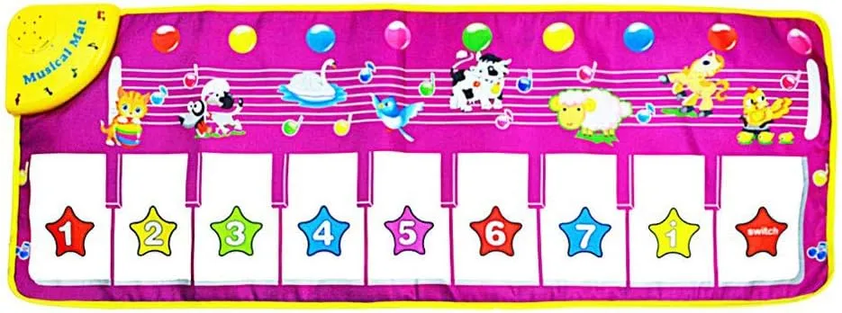 HOMNIVE Musical Mat - Multifunctional Piano Keyboard Play Mat - Animal Musical Step on Dance Toy - Music Game Carpet Baby Children Piano Blanket Early Education Toys for 3  Years