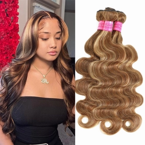 Honey Blonde Body Wave Bundles Ombre Brown Bundles Human Hair 18 18 18 Inch Blonde Highlight Bundles Human Hair Silky And Soft 3 Bundles Hair Weave Remy Hair Extensions