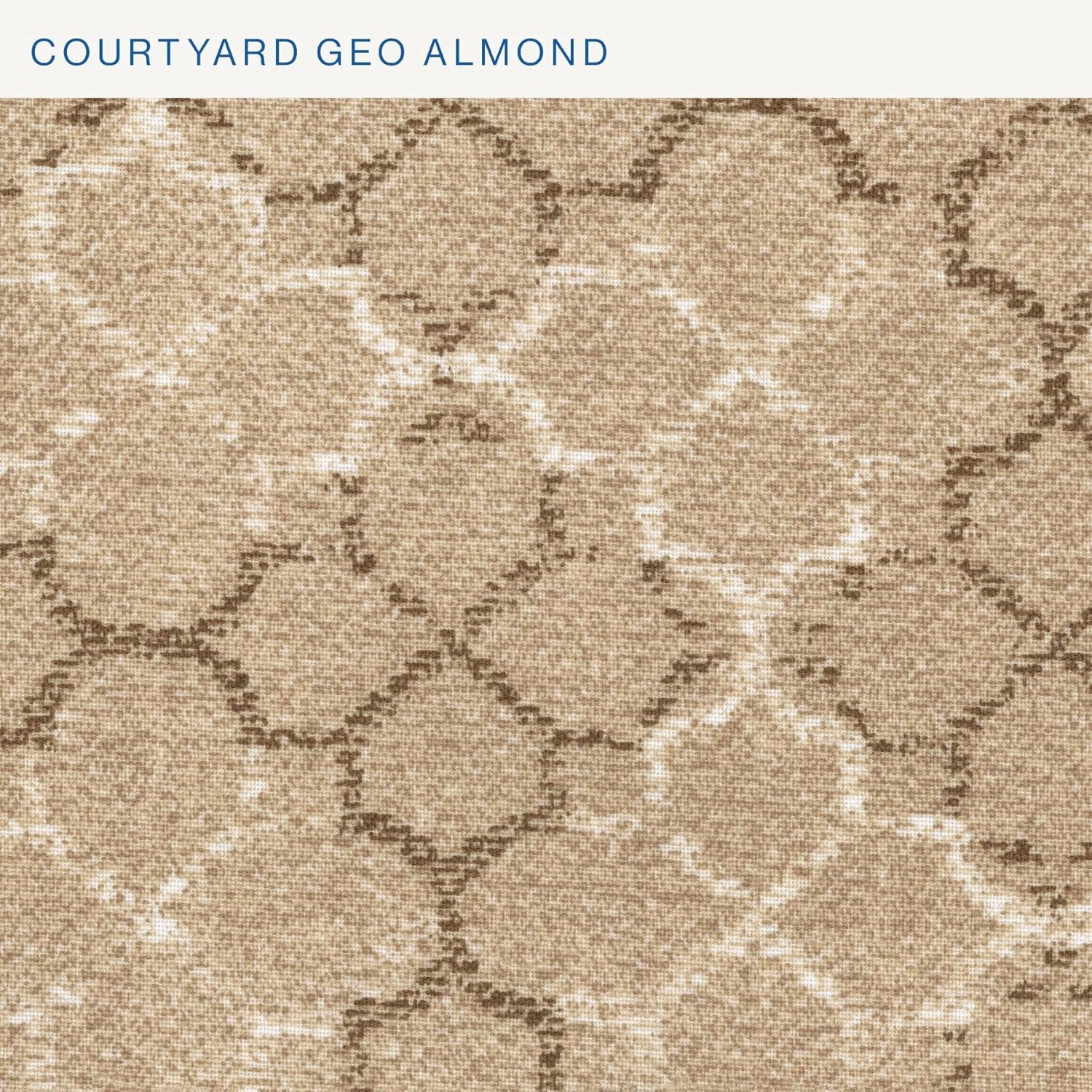 Honeycomb Essentials Outdoor Deep Seating Cushion, 24” x 24”, Courtyard Geo Almond Patio Chair Cushion