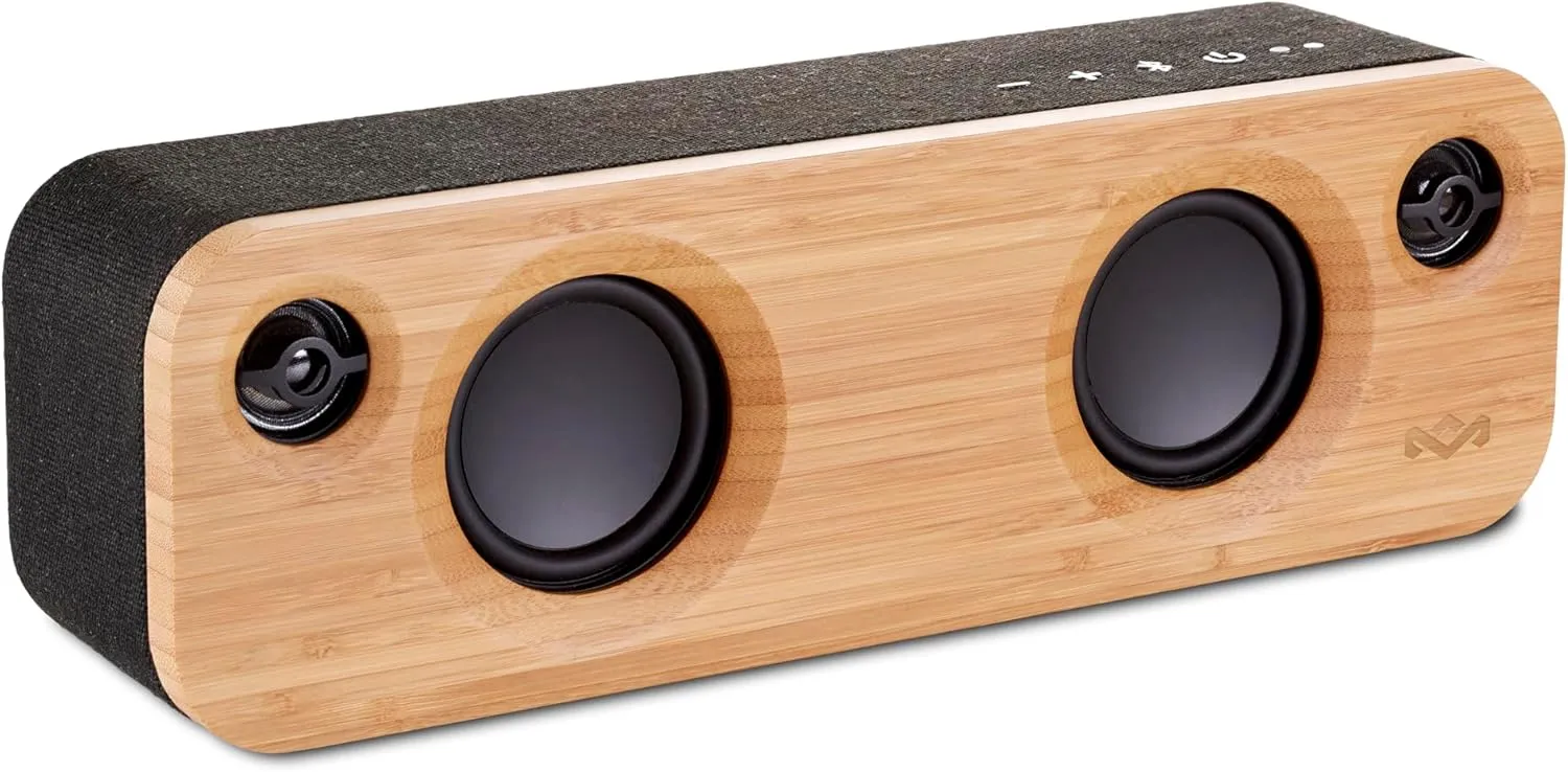 House of Marley Get Together Mini: Portable Speaker with Wireless Bluetooth Connectivity, 10 Hours of Indoor/Outdoor Playtime, and Sustainable Materials, Signature Black