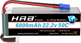 HRB 6S 6000mAh Lipo Battery with EC5 Plug 50C-100C 22.2V RC Lipo Battery for RC Quadcopter Airplane Helicopter Car Truck
