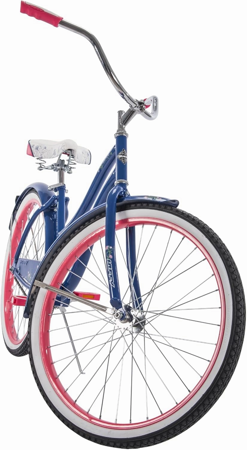 Huffy Cruiser Bike, Fairmont or Woodhaven Model, 20/24/26 Inch Sizes, Perfect for Casual Rides, Ergonomic Upright Design, Fenders Prevent Spray, Rear Rack and Basket Available, Simple Coaster Brakes