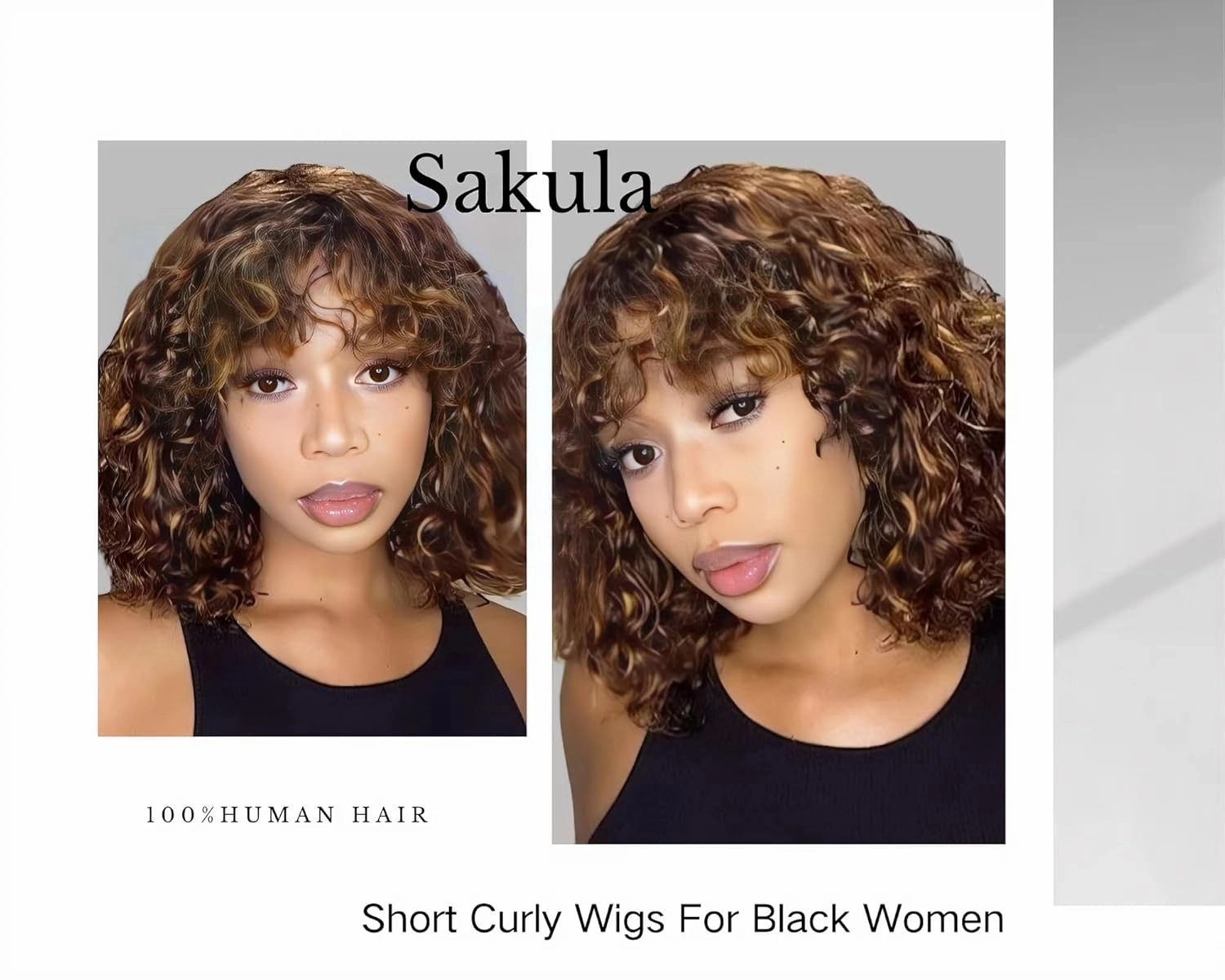 human hair Wig with Bangs for black woman Glueless Wig Ombre Short Curly Bob Wigs 180% Density brazilian hair wigs Piano Brown Blonde Wigs Water Wave Wigs 12Inch
