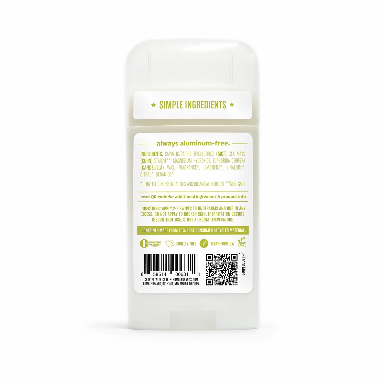 HUMBLE BRANDS Vegan Deodorant Sensitive Skin Trio with Palo Santo & Frankincense, Mountain Lavender, and Bergamot & Ginger, 2.5 Ounce (Pack of 3)