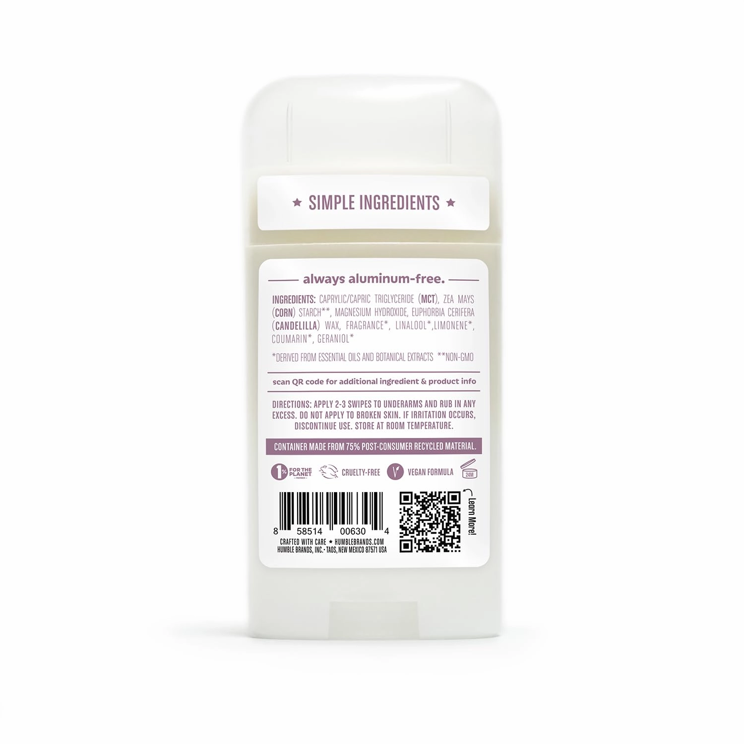 HUMBLE BRANDS Vegan Deodorant Sensitive Skin Trio with Palo Santo & Frankincense, Mountain Lavender, and Bergamot & Ginger, 2.5 Ounce (Pack of 3)