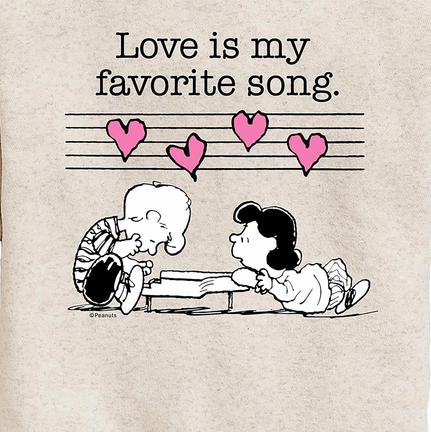 HYBRID APPAREL - Peanuts - Lucy and Schroeder Valentine's Piano - Toddler and Youth Crewneck Fleece Sweatshirt