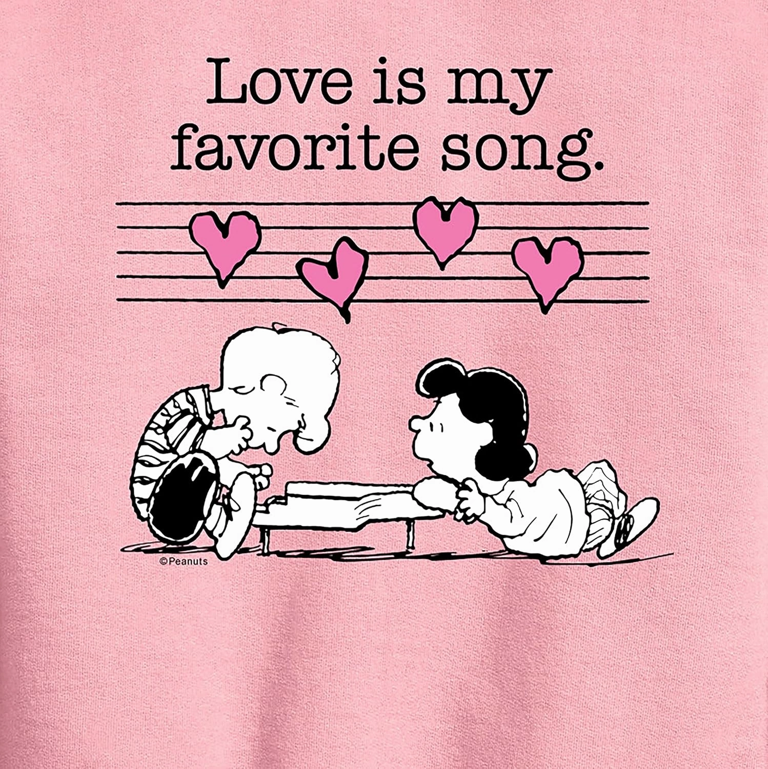 HYBRID APPAREL - Peanuts - Lucy and Schroeder Valentine's Piano - Toddler and Youth Crewneck Fleece Sweatshirt