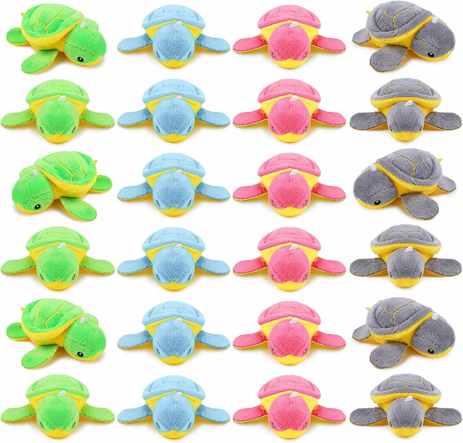 HyDren 24 Pcs Small Turtle Stuffed Toy Soft Sea Turtle Animal Plush Toys Adorable Stuffed Animal Plush Party Decoration for Birthday Beach Ocean Party(Cute Style)