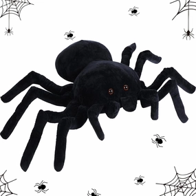 HyDren Giant Stuffed Spider Toy Huge Realistic Black Spider Stuffed Animal Plush Pillow Funny Prank Toys(47.24 x 31.5 Inch)