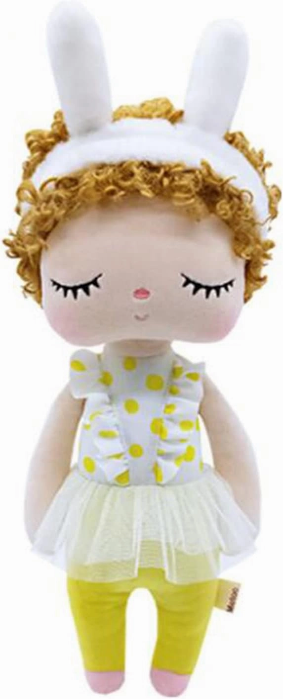 HYL World MeToo 13.7 Inch Plush Doll Plush Toy Appease Doll Gift Angela Curly Hair Fashion Girl,Yellow