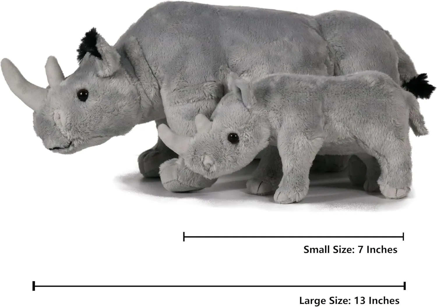 Ice King Bear Mom and Baby Stuffed Animals Set Zoo Wild Animals (Rhino)