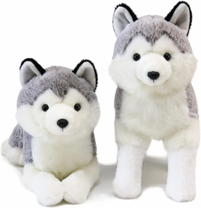 Ice King Bear 2 Pcs Siberian Huskies Stuffed Animals Standing and Lying Plush Toy