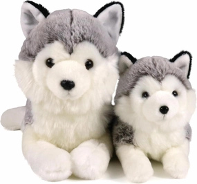 Ice King Bear Mom and Baby Stuffed Animals Set Zoo Wild Animals (Siberian Husky)
