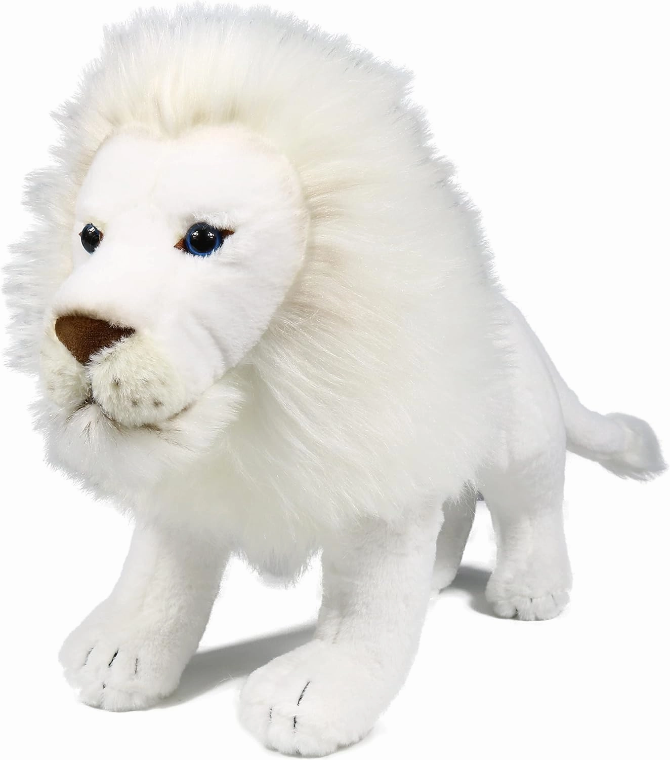 Ice King Bear White Lion Stuffed Animal, Lifelike Plush Toy, 12 Inches Length