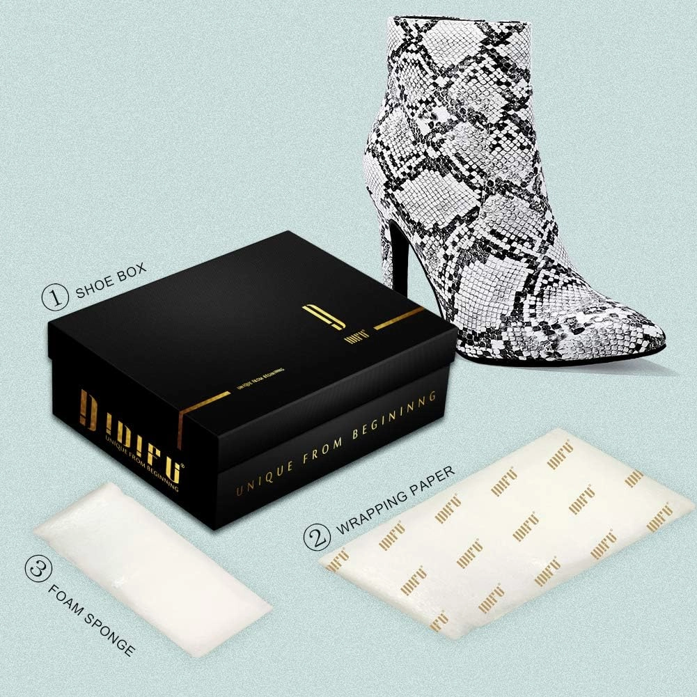 IDIFU Ankle Boots for Women High Heel Pointed Toe Boots Side Zipper Stiletto Booties