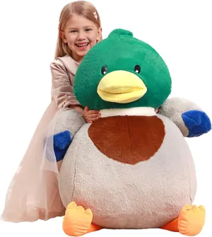 IKASA Giant Duck Stuffed Animal Plush Toy,Large Big Jumbo Soft Toys,24.5" Mallard Huge Size Cute Fluffy Fat Plushie,Gifts for Kids Girls Boys