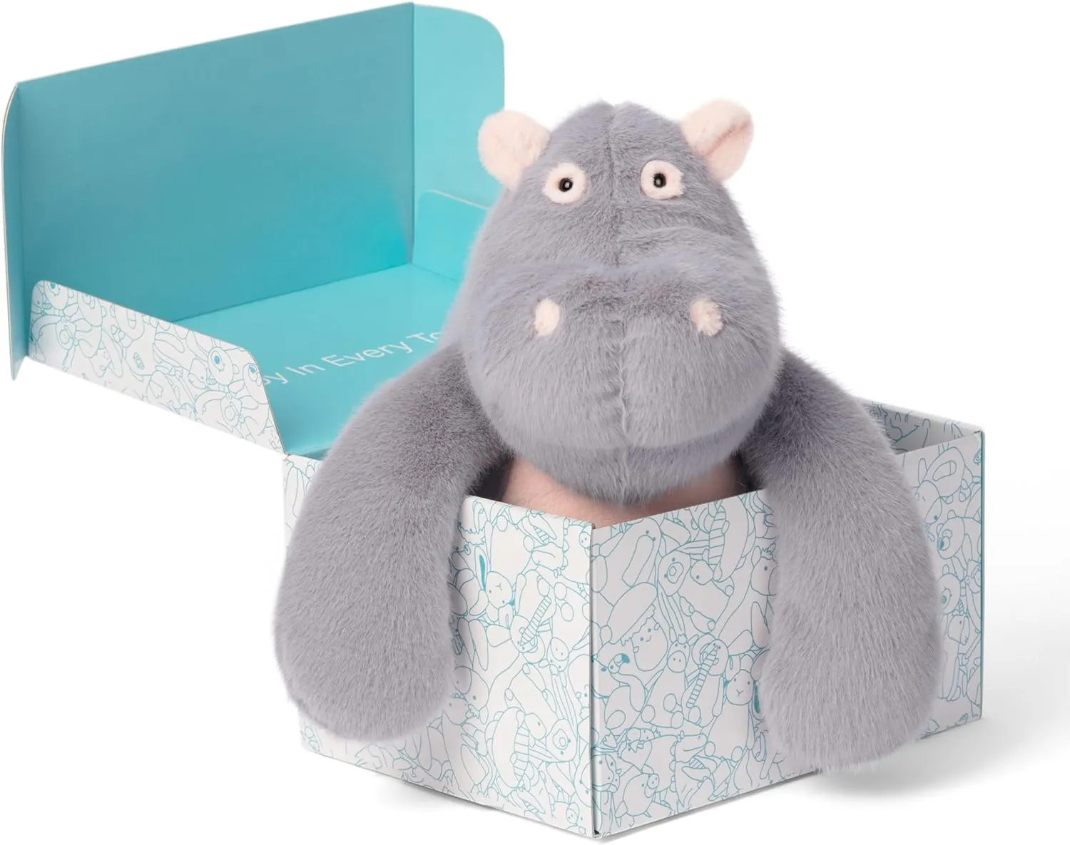 IKASA Hippo Stuffed Animals Plush Toys,Cuddly 12" Hippopotamus Plushie,Cute Soft Small Plushy Toy, Gifts for Family Kids Girls Boys Children