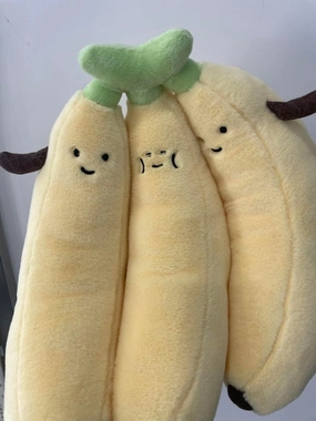 IKASA Banana Stuffed Animals Plush Toys,10" Cute Plushie Soft Cuddly Fluffy Toy Gifts for Family Kids Girls